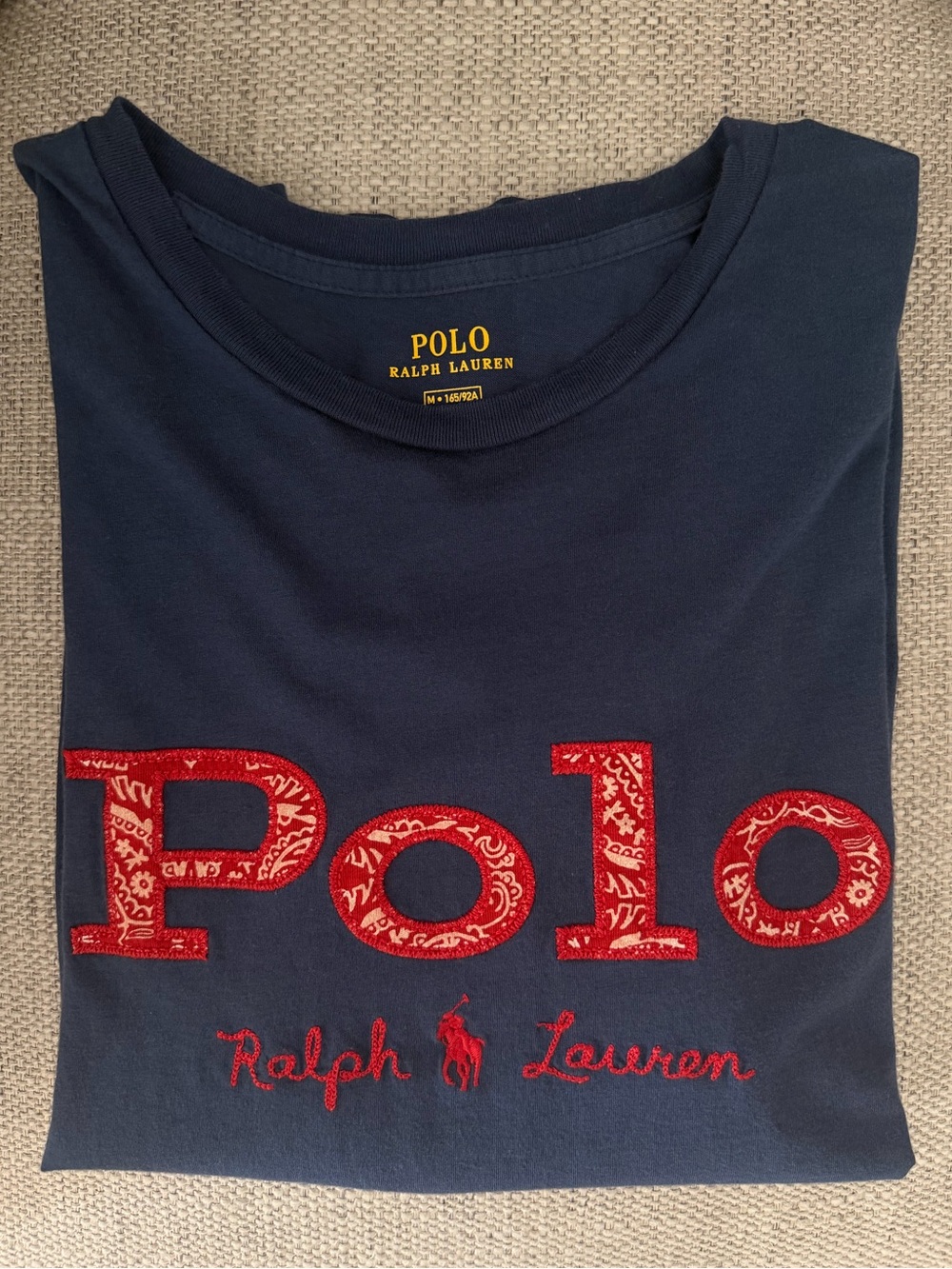 Polo by Ralph Lauren Navy Tee with Red Logo Appliqué